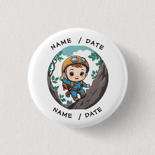 Rock Climber Outdoor Adventure Baby Boy Button