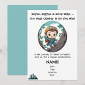 Rock Climber Outdoor Adventure Baby Boy Einladung (Vorne/Hinten)