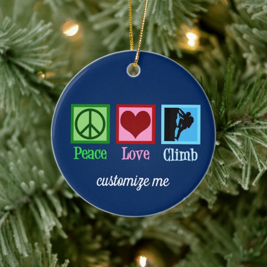 Rock Climber Peace Liebe Klettergarten Keramik Ornament (Baum)