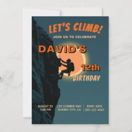 Rock Climbing-Abenteuer-Geburtstagseinladung Einladung