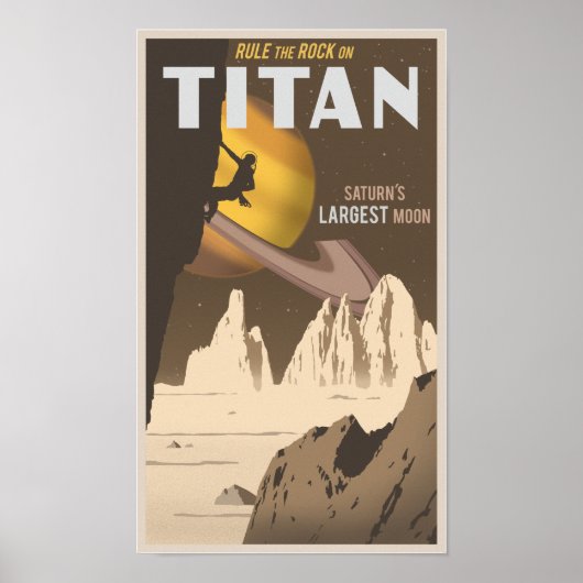 Rock Climbing auf Titan, ein Mond des Saturn Poster (Vorne)