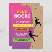 Rock Climbing Birthday Party Klettergarten Einladung (Vorne/Hinten)