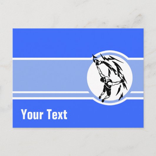 Rock Climbing; blau Postkarte (Vorderseite)