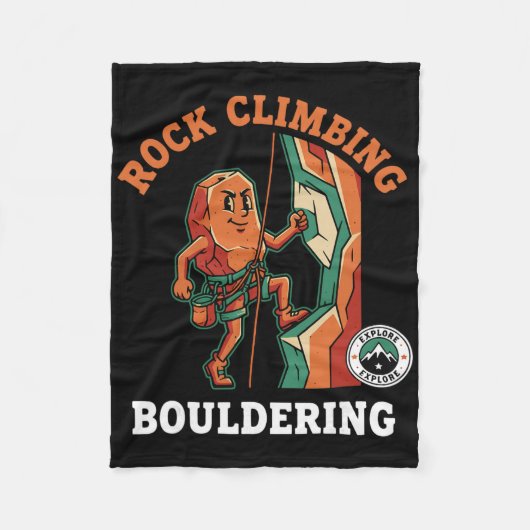 Rock Climbing Bouldering Abenteuer Spaß Fleecedecke (Vorderseite)