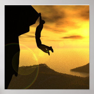 Rock Climbing Canvas Print Poster