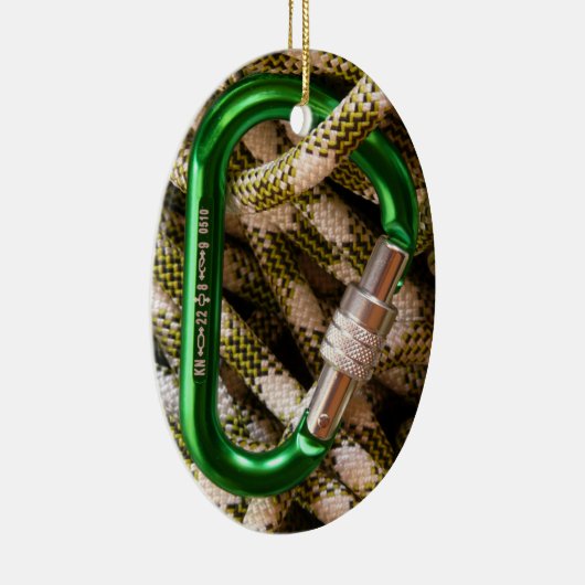 Rock Climbing , Carabiner, Rope, Summit Cross Keramik Ornament (Rechts)