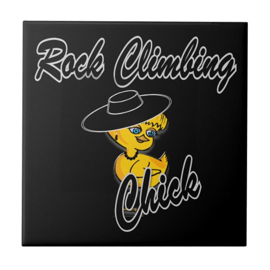 Rock Climbing Chick #4 Fliese (Vorderseite)