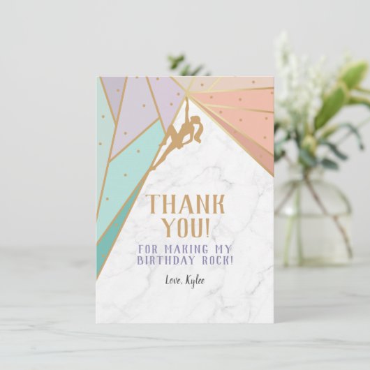 Rock Climbing Dankeskarte (Stehend Vorderseite)