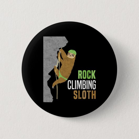 Rock Climbing Faultier Rock Kletterer Lustiges Ges Button (Vorderseite)