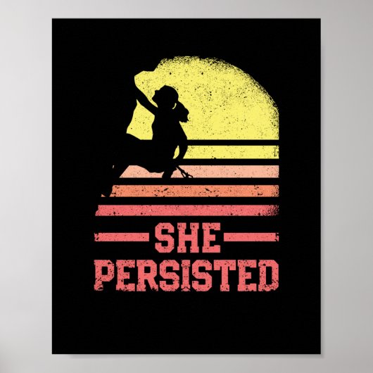 Rock Climbing Frauen Kletterpflanzen Silhouette Re Poster (Vorne)