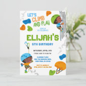 Rock Climbing Geburtstag Einladung (Stehend Vorderseite)