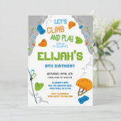 Rock Climbing Geburtstag Einladung (Stehend Vorderseite)