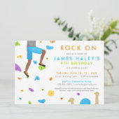 Rock Climbing Geburtstagsfeier Einladung - Rock on (Stehend Vorderseite)