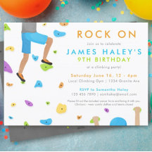 Rock Climbing Geburtstagsfeier Einladung - Rock on