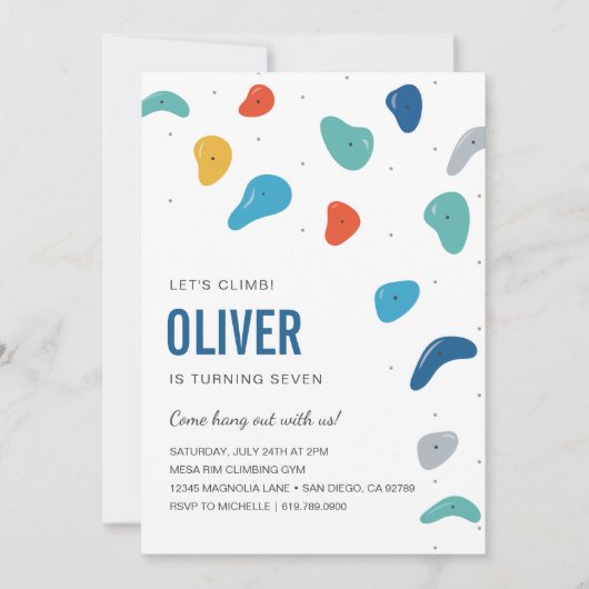 Rock Climbing Geburtstagsparty Einladung (Vorderseite)