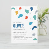 Rock Climbing Geburtstagsparty Einladung (Stehend Vorderseite)