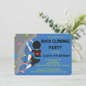 Rock Climbing Geburtstagsparty Einladung (Stehend Vorderseite)