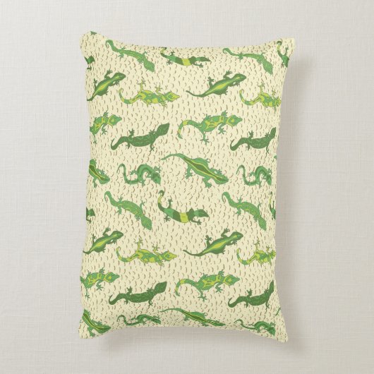 Rock Climbing Geckos auf gelb - nahtlos Muster. Dekokissen (Rückseite(Vertikal))