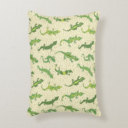 Rock Climbing Geckos auf gelb - nahtlos Muster. Dekokissen (Vorderseite(Vertikal))