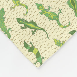 Rock Climbing Geckos auf gelb - nahtlos Muster. Fleecedecke