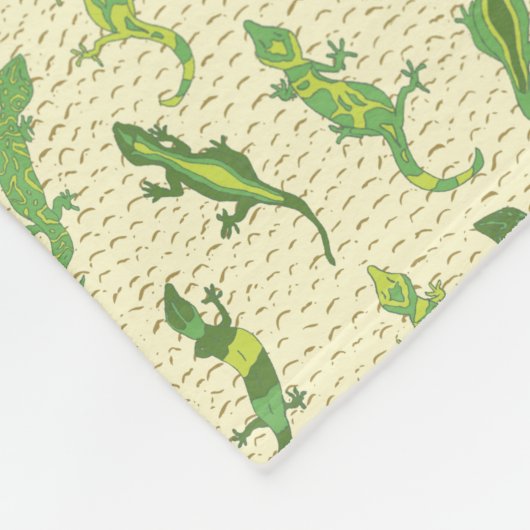 Rock Climbing Geckos auf gelb - nahtlos Muster. Fleecedecke (Ecke)