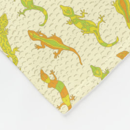 Rock Climbing Geckos auf gelb - nahtlos Muster. Fleecedecke