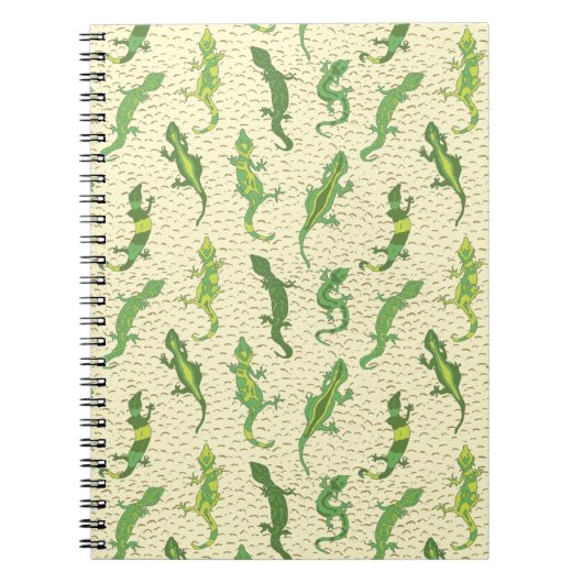 Rock Climbing Geckos auf gelb - nahtlos Muster. Notizblock (Vorderseite)