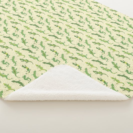 Rock Climbing Geckos auf gelb - nahtlos Muster. Sherpadecke (3/4)