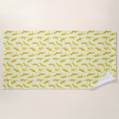 Rock Climbing Geckos auf gelb - nahtlos Muster. Strandtuch (Vorderseite)