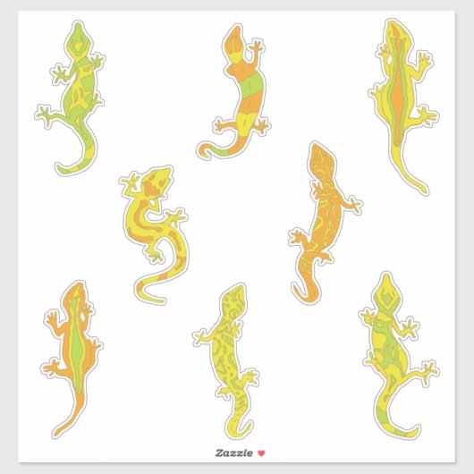 Rock Climbing Geckos. Aufkleber (Blatt)