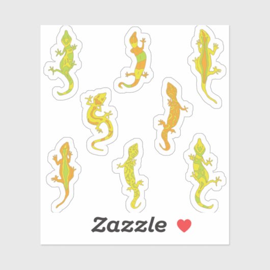 Rock Climbing Geckos. Aufkleber (Blatt)