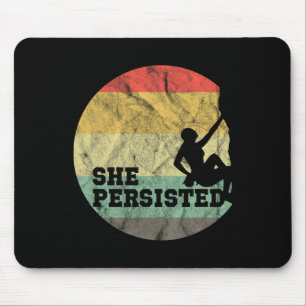 Rock Climbing-Geschenk Sie blieb hartnäckig Frau R Mousepad