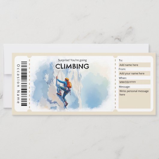Rock Climbing Gift Certificate Einladung (Vorderseite)