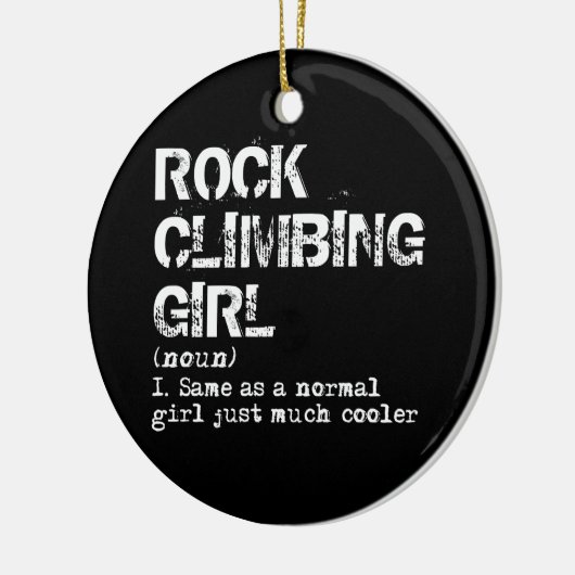Rock Climbing Girl Definition Funny Keramik Ornament (Links)