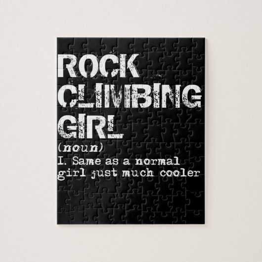 Rock Climbing Girl Definition Funny Puzzle (Vertikal)