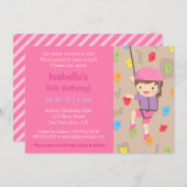 Rock Climbing Girls Geburtstagsparty Einladungen (Vorne/Hinten)