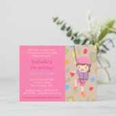 Rock Climbing Girls Geburtstagsparty Einladungen (Stehend Vorderseite)