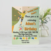 Rock Climbing Gym Adventure Birthday Invitation Einladung (Stehend Vorderseite)