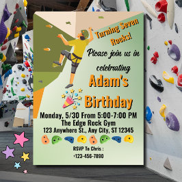 Rock Climbing Gym Adventure Birthday Invitation Einladung