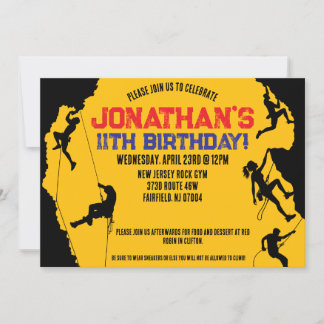 Rock Climbing Gym Geburtstag Einladung