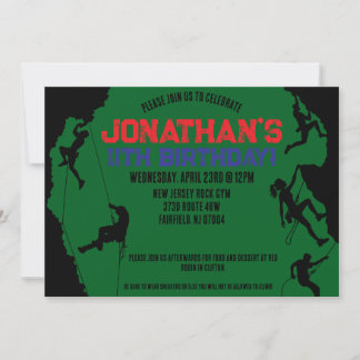 Rock Climbing Gym Geburtstag Einladung