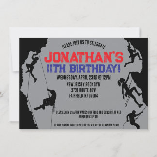 Rock Climbing Gym Geburtstag Einladung