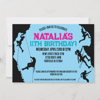 Rock Climbing Gym Geburtstag Einladung