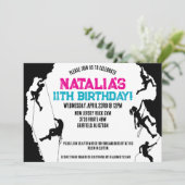 Rock Climbing Gym Geburtstag Einladung (Stehend Vorderseite)