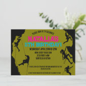 Rock Climbing Gym Geburtstag Einladung (Stehend Vorderseite)