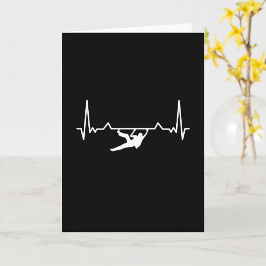 Rock Climbing Heartbeat Karte (Gelbe Blume)