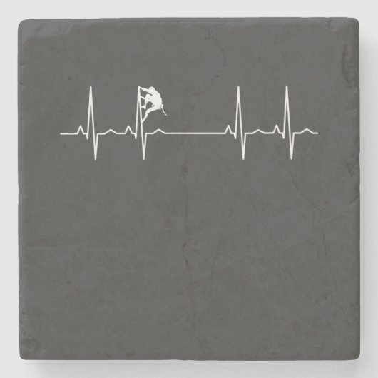 Rock Climbing Heartbeat Steinuntersetzer (Vorderseite)