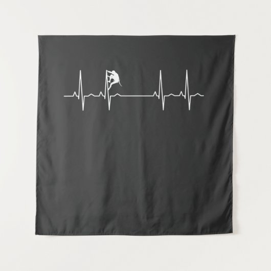 Rock Climbing Heartbeat Wandteppich (Vorderseite)