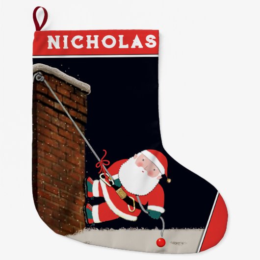 Rock Climbing Holiday Geschenk Großer Weihnachtsstrumpf (Vorderseite)