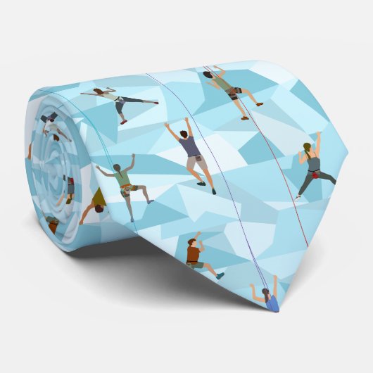 Rock Climbing in Blues Neck Tie Krawatte (Gerollt)